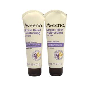 Aveeno Stress Relief Moisturizing Lotion Lavender Scent 2.5 Oz - 2 Pack